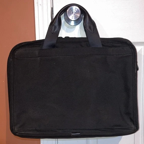 Tumi Alpha T-Pass Briefcase Laptop Organizer Ballistic Nylon Black Office Bag
